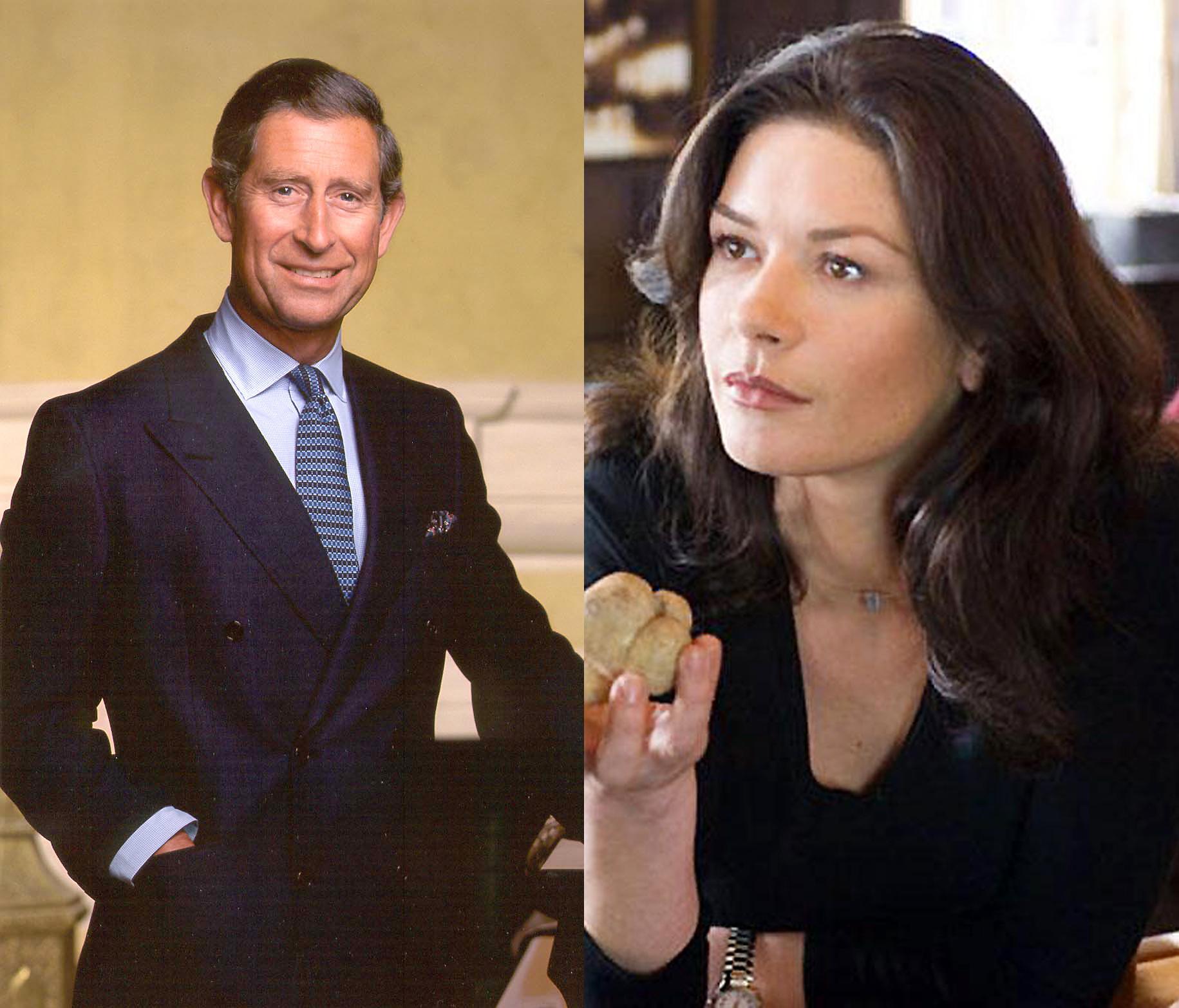 L'actrice Catherine Zeta-Jones décorée par le prince Charles