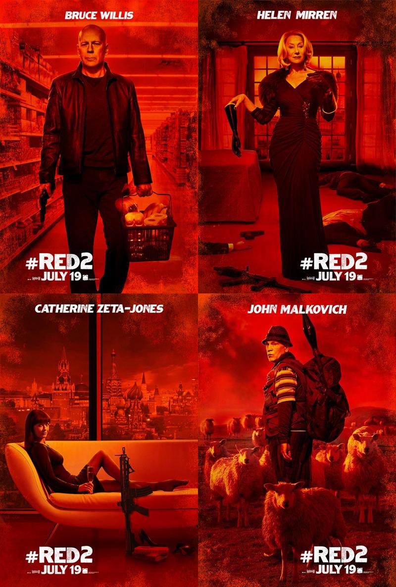 Les Affiches-Personnages de Red 2 !
