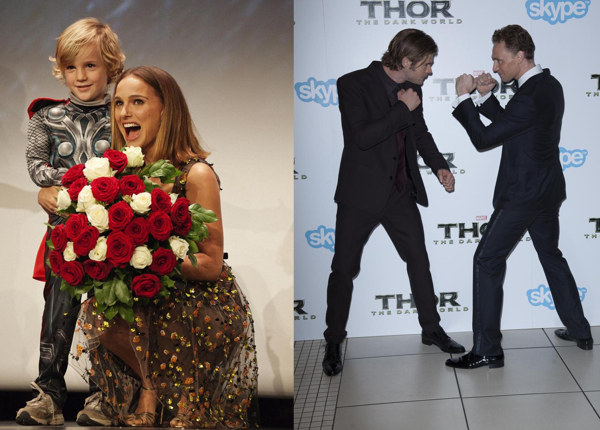 À Londres comme à Paris, Natalie Portman et l'équipe de Thor s'éclatent (photos)