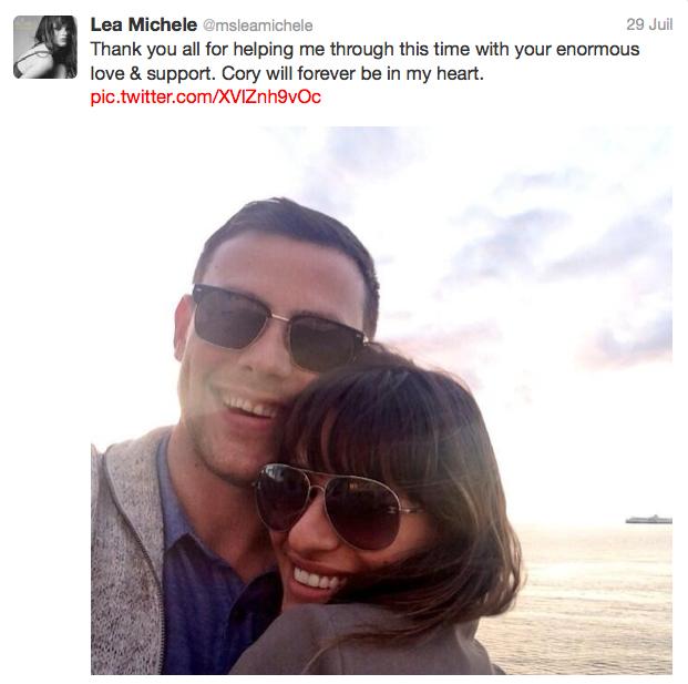 Lea Michele (Glee), auteure du tweet le plus partagé en 2013