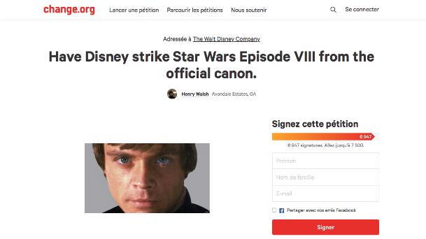Star Wars : une pétition contre les Derniers Jedi