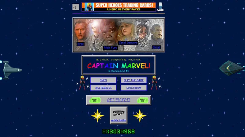 Captain Marvel : le site du film surfe sur la nostalgie des années 90
