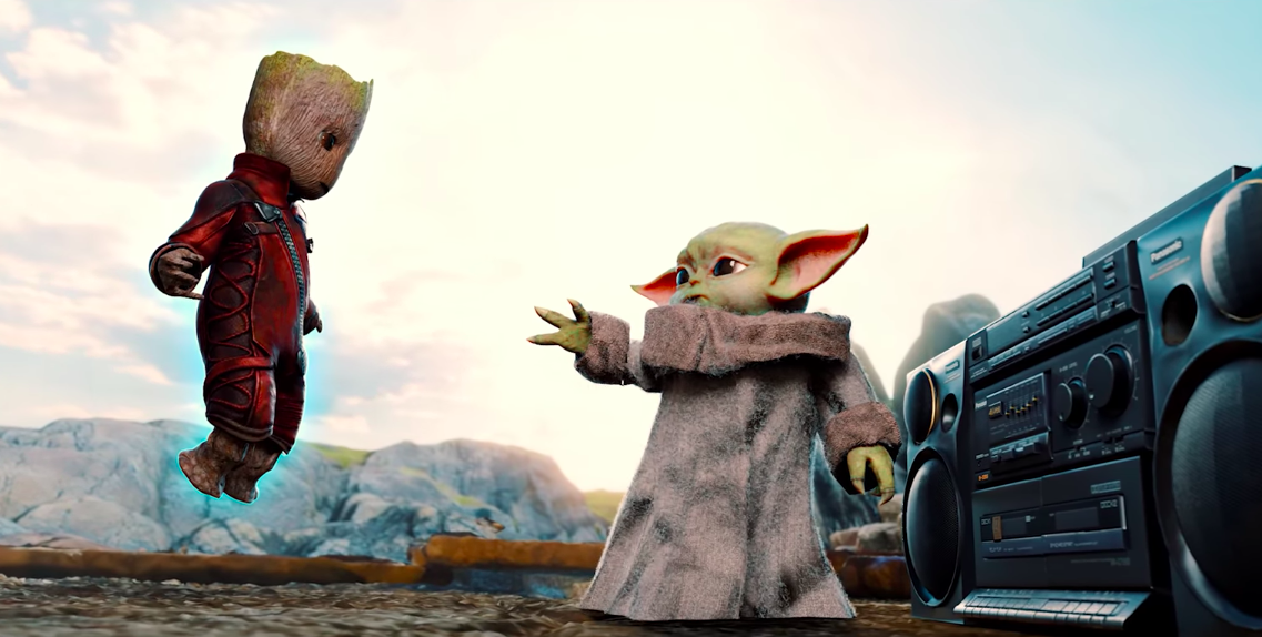 Baby Yoda rencontre Baby Groot dans une vidéo adorable