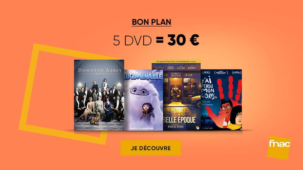 Promotion Fnac : une sélection de 5 DVD pour 30 €