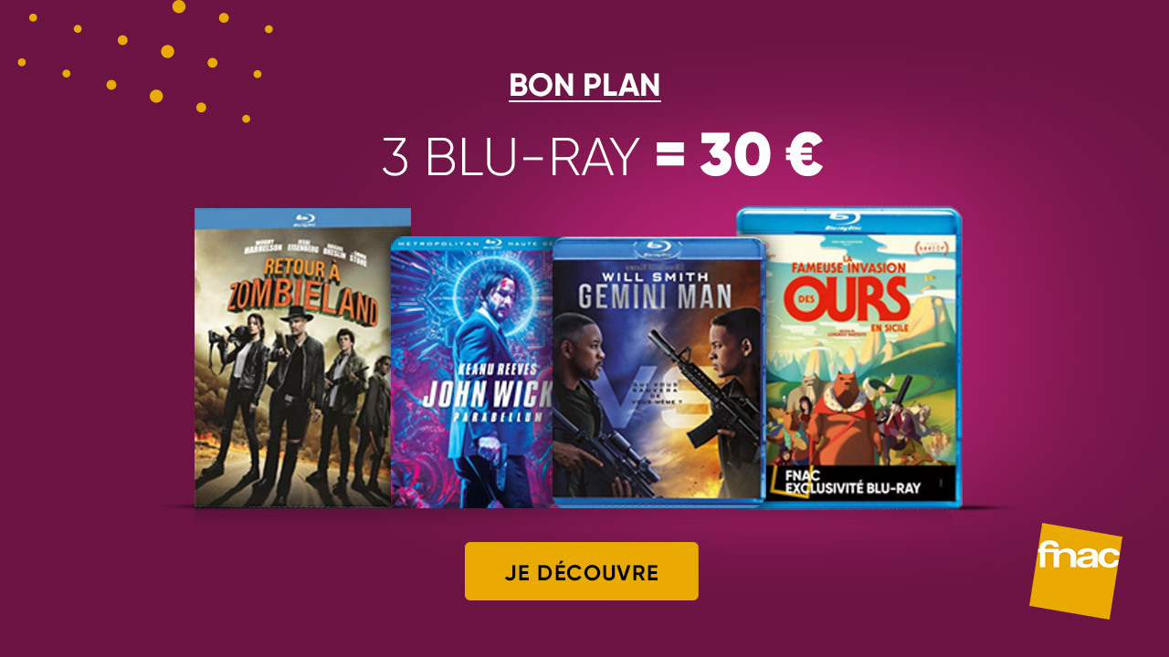 Bon plan Fnac : un choix de 3 Blu-ray pour 30€ parmi une grande sélection