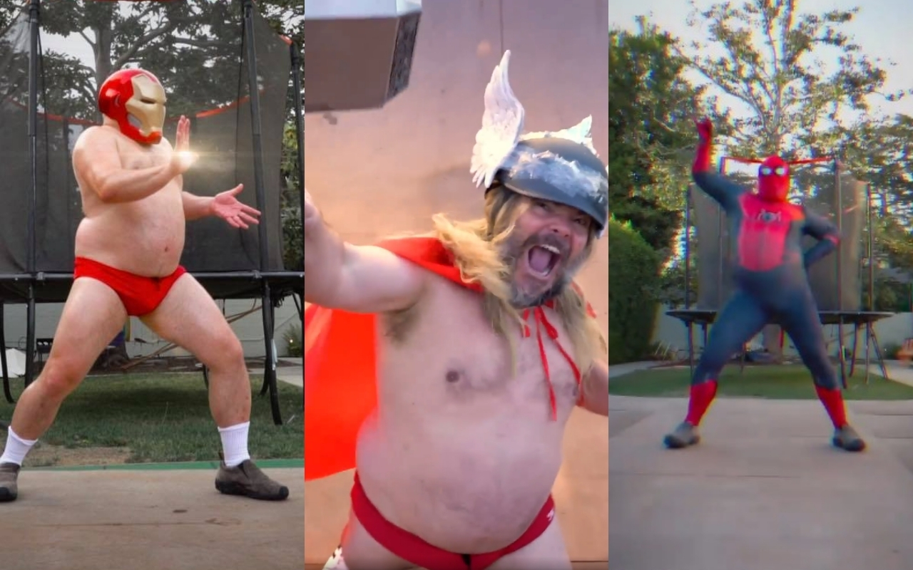 Jack Black, en slip, se déguise en Thor, Spider-Man et Iron Man dans des vidéos hilarantes